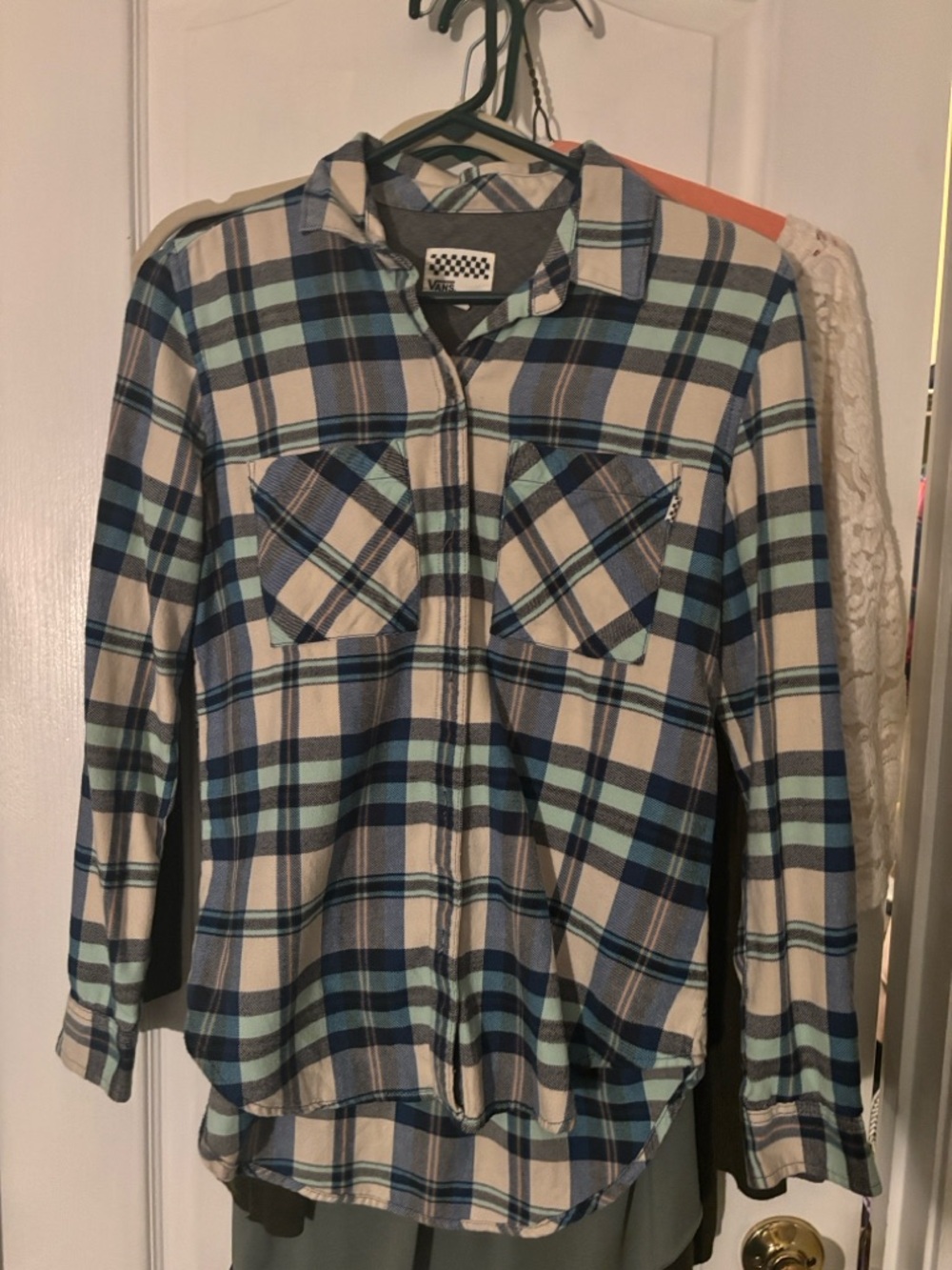 Vans Blue & white Plaid Button-Up Shirt